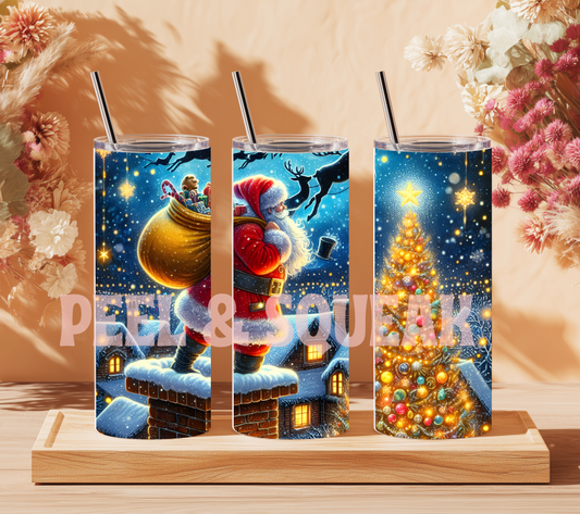 Santa's Chimney Tumbler Wrap